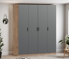 Для одежды, Шкаф четырехдверный Макс 2000 мм, вариант №2 (ЛДСП, корпус дуб вотан)