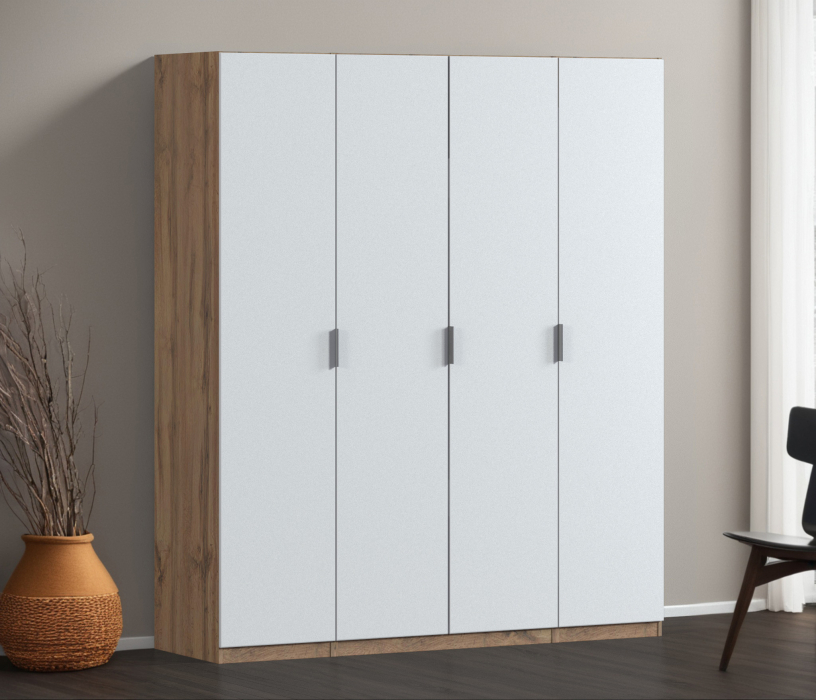 Для одежды, Шкаф четырехдверный Макс 2000 мм, вариант №4 (ЛДСП, корпус дуб вотан)