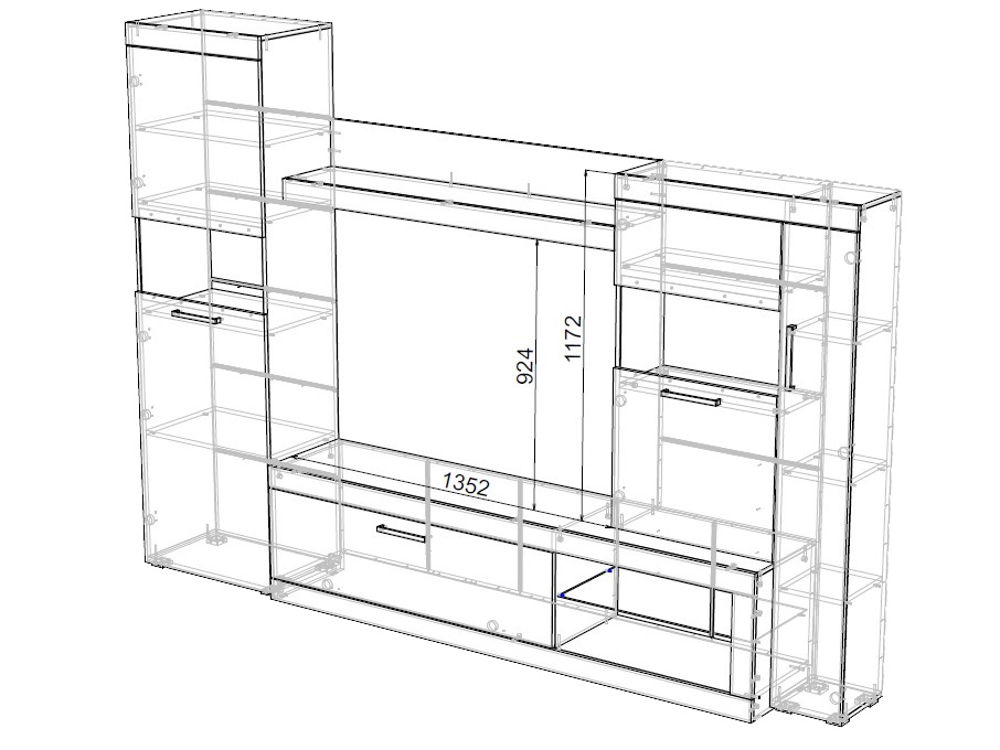 Стенки для гостиной, Гостиная Бастон ЛДСП