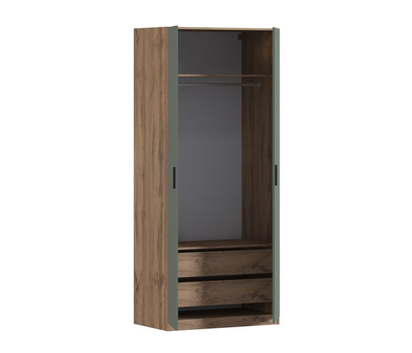 В спальню, Шкаф двухдверный Макс 1000 мм, вариант №3 (ЛДСП, корпус дуб вотан)