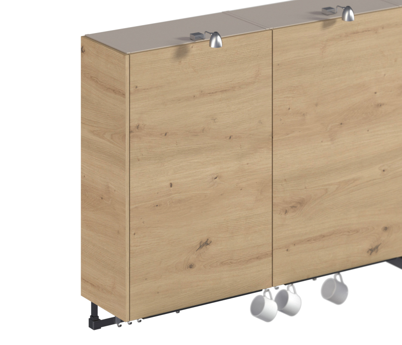 Кухни, Кухонный гарнитур ЛОФТ Регина Песочный/Диамант серый, Дуб дикий 2,4 м