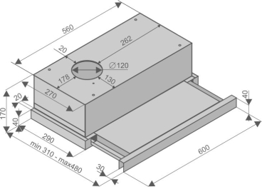Кухонная вытяжка Helena Silver 50