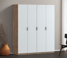 Для одежды, Шкаф четырехдверный Макс 2000 мм, вариант №3 (ЛДСП, корпус дуб вотан)