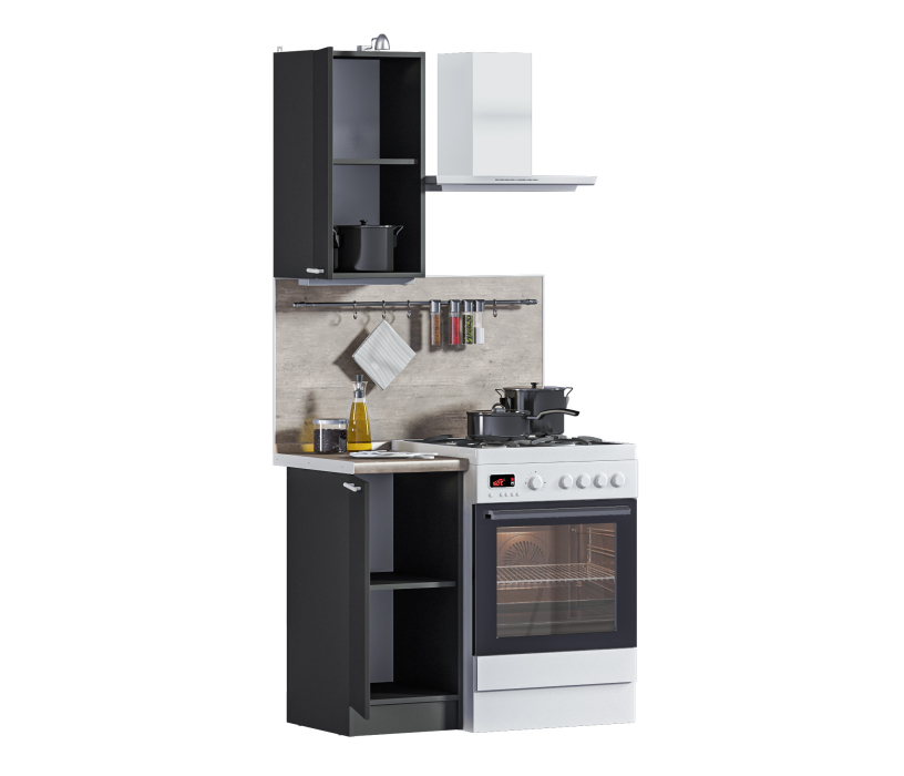 Кухонные гарнитуры, Кухонный гарнитур Ангелина-180/1 Диамант серый