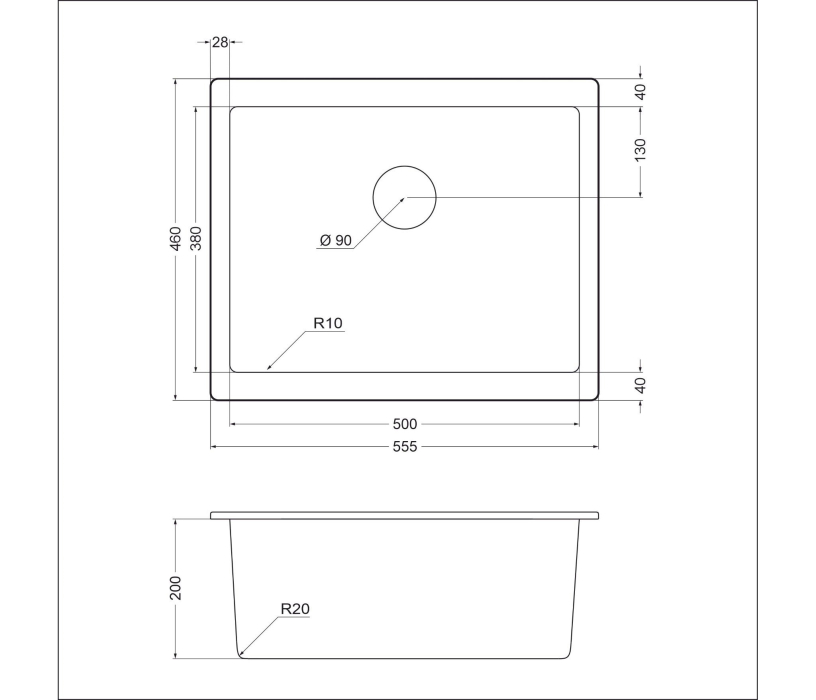 Кухонные мойки, Гранитная мойка EMQ-1580.Q