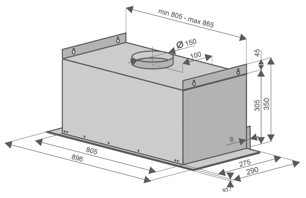 Вытяжки, Кухонная вытяжка Navi White Glass 90