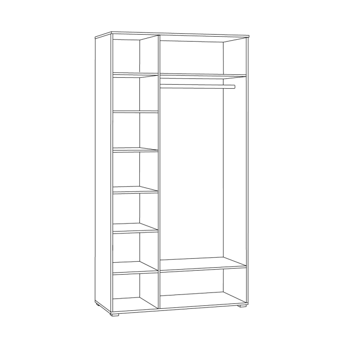 Для одежды, Шкаф для одежды Остин 13.336.02, белая шагрень, дуб золотой крафт