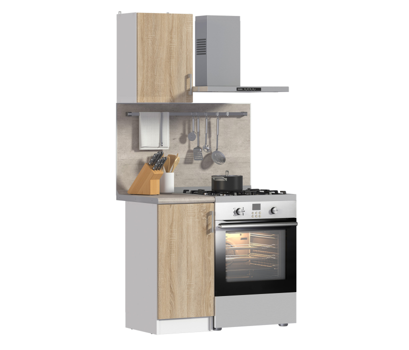 Кухонные гарнитуры, Кухня Деми XS Дуб Сонома/Белый 40 см