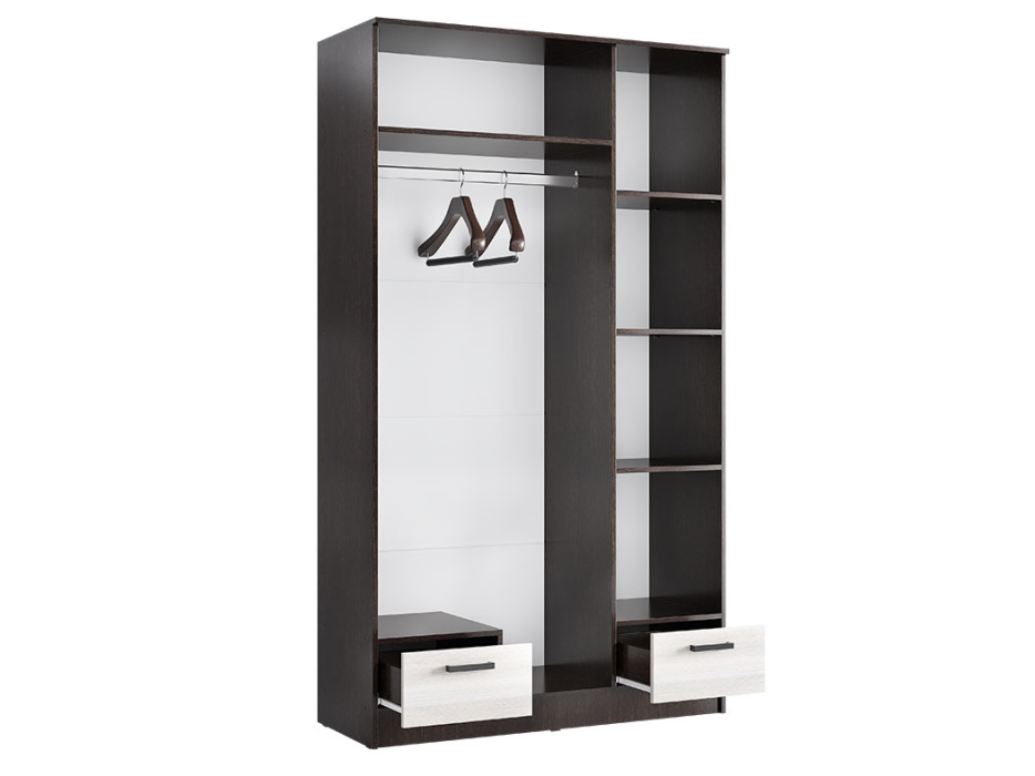 Для одежды, Распашной шкаф Адель 1,2м Венге-Лоредо