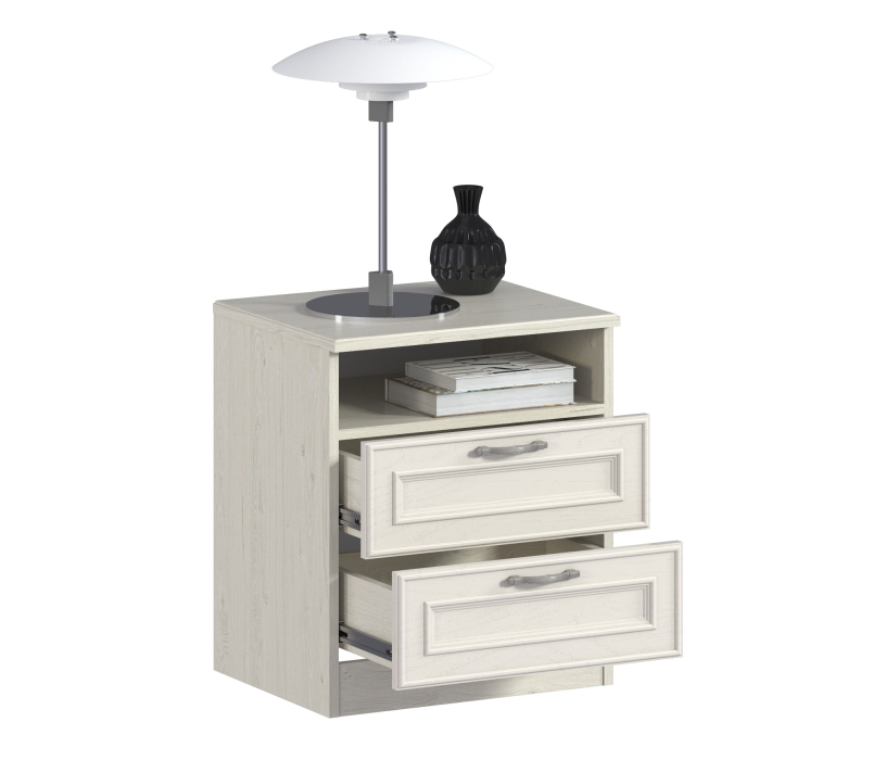 Прикроватные тумбы, Тумба Гранд / Ливерпуль СБ-3514 Дуб Приморский Белый/МДФ Классика Светлый