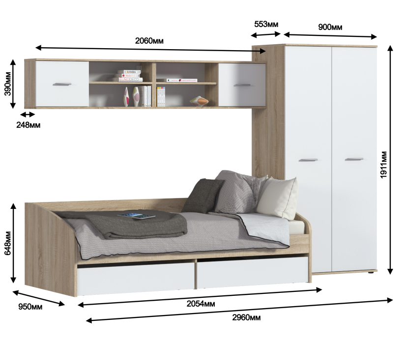 Детские комнаты, Комплект для молодежной комнаты Мамбо