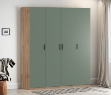 Для одежды, Шкаф четырехдверный Макс 2000 мм, вариант №1 (ЛДСП, корпус дуб вотан)