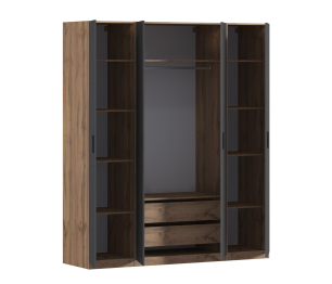 Шкаф четырехдверный Макс 2000 мм, вариант №1 (ЛДСП, корпус дуб вотан)