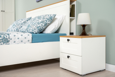 Тумба прикроватная Остин 16.152, белая шагрень, дуб золотой крафт