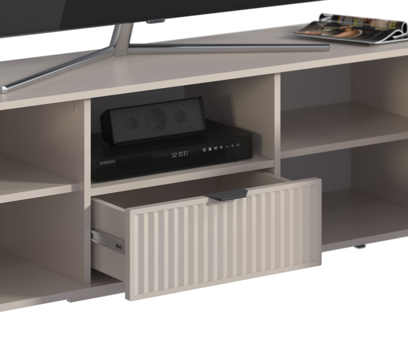 ТВ-тумбы, Тумба под ТВ с полкой для гостиной Турин Кашемир серый/МДФ Кашемир