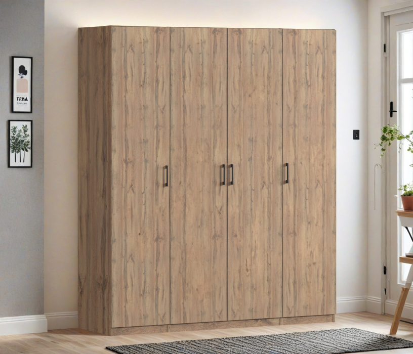 Для одежды, Шкаф четырехдверный Макс 2000 мм, вариант №2 (ЛДСП, корпус дуб вотан)